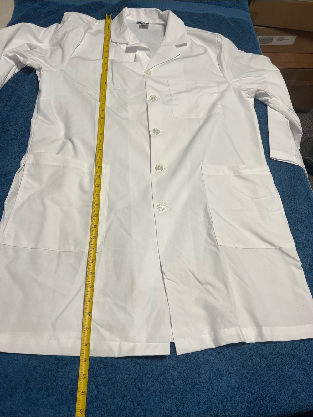 White Lab Coat Jacket - Classic Button-Front - Picture 4 of 5